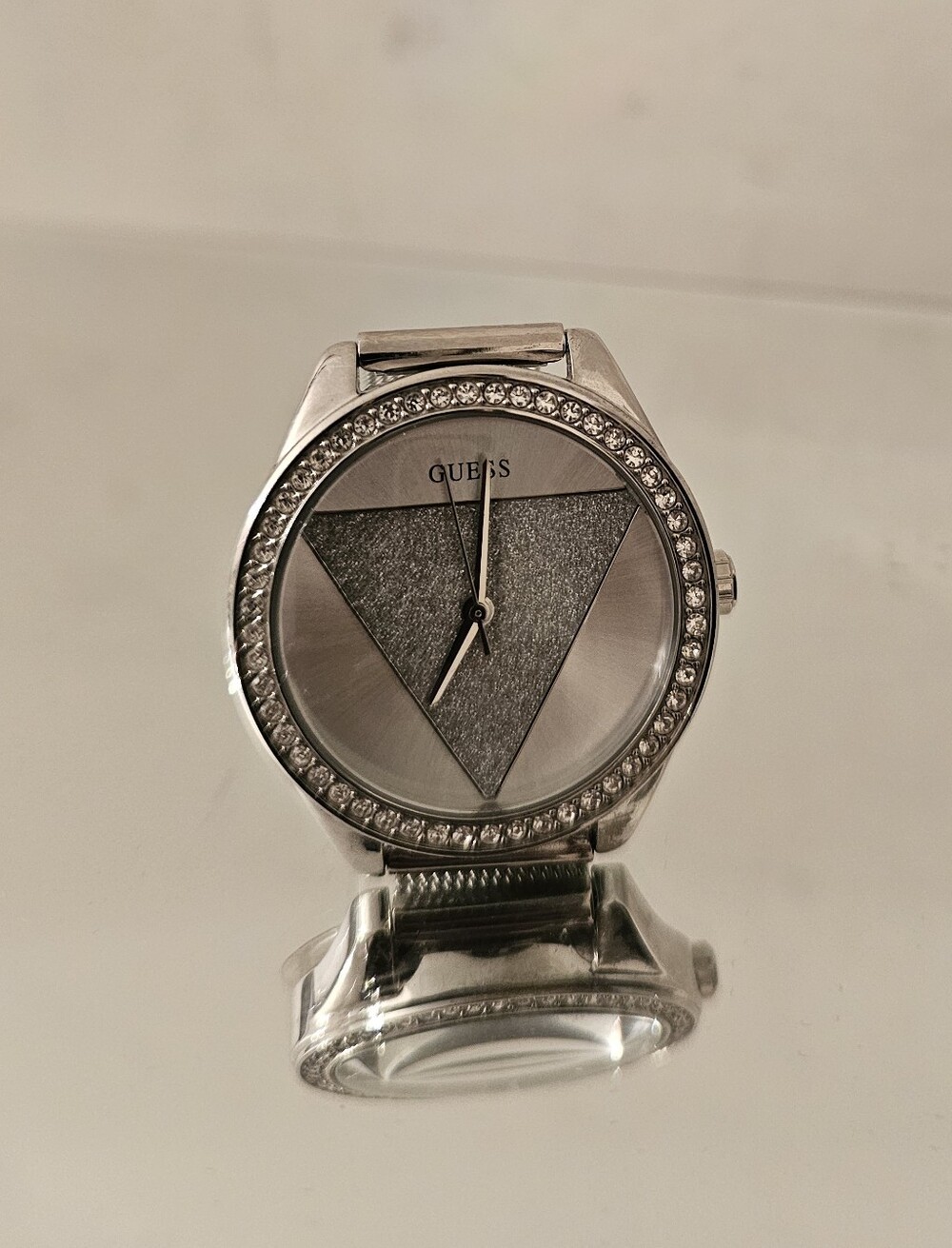 GUESS Tri Glitz  Silver-tone Crystal Accent Women's Watch